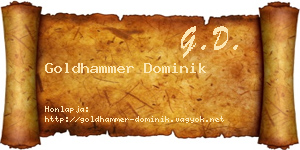 Goldhammer Dominik névjegykártya